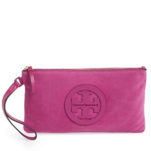 Tory Burch fuschia suede/leather clutch💜